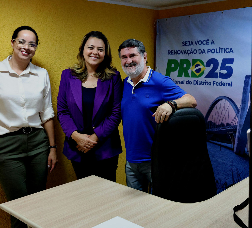 Senadora Leila do Vôlei visita PRD-DF e discute cenário político com Lucas Kontoyanis